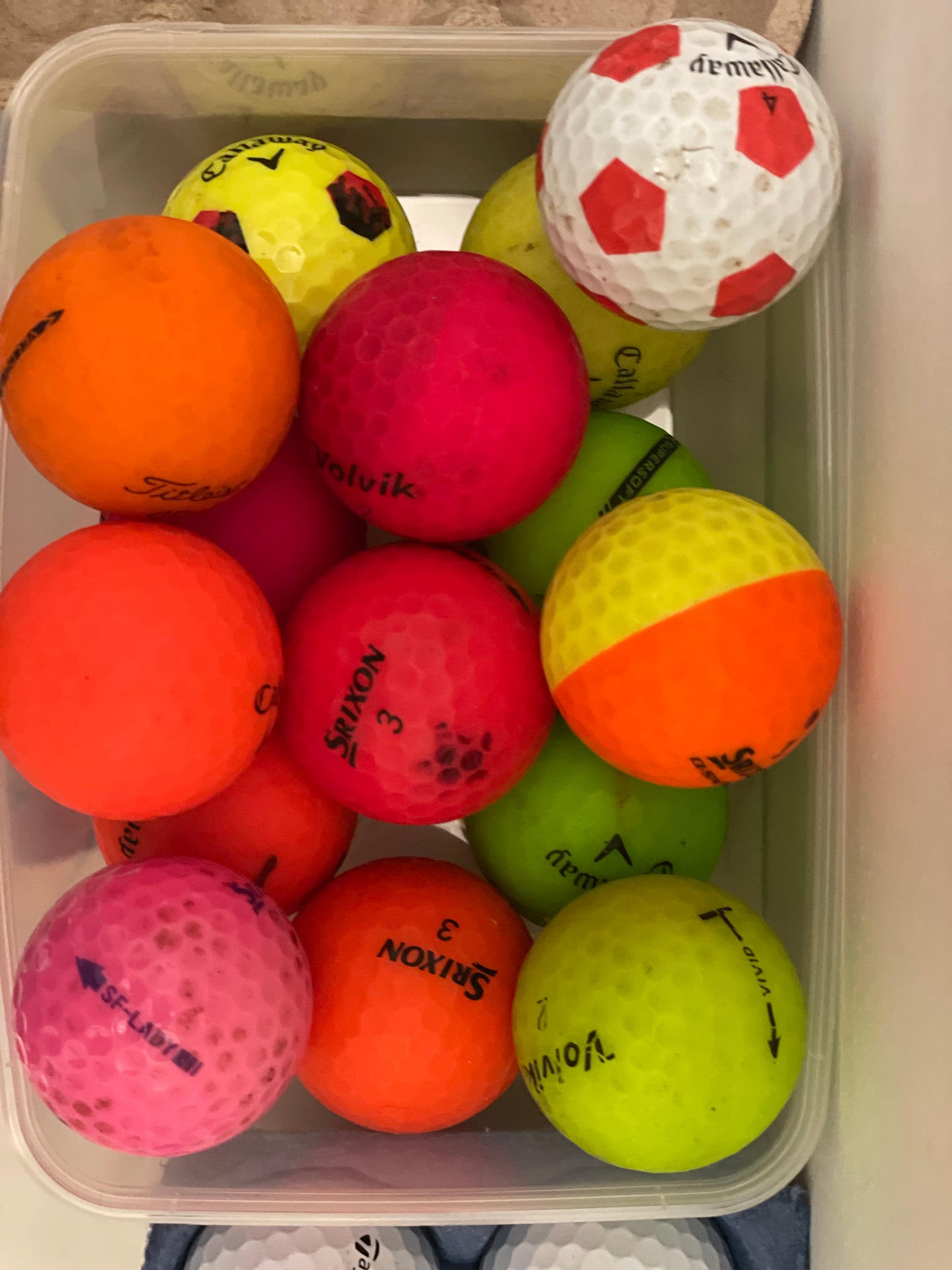 Dozen of coloured balls mix